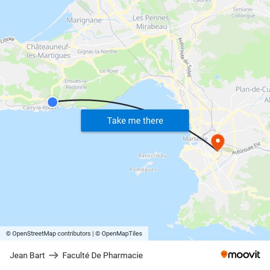 Jean Bart to Faculté De Pharmacie map