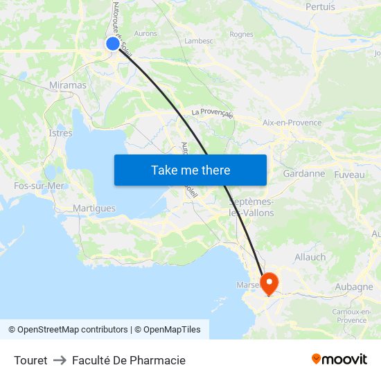 Touret to Faculté De Pharmacie map