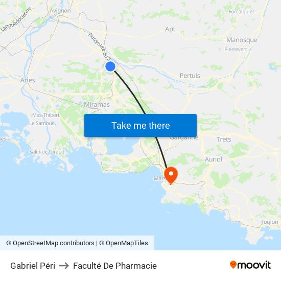 Gabriel Péri to Faculté De Pharmacie map