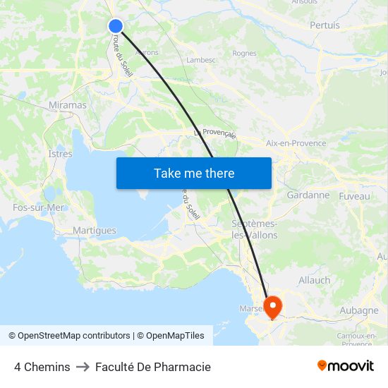 4 Chemins to Faculté De Pharmacie map