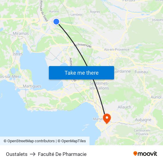 Oustalets to Faculté De Pharmacie map