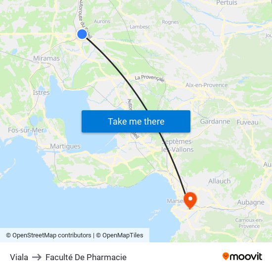 Viala to Faculté De Pharmacie map