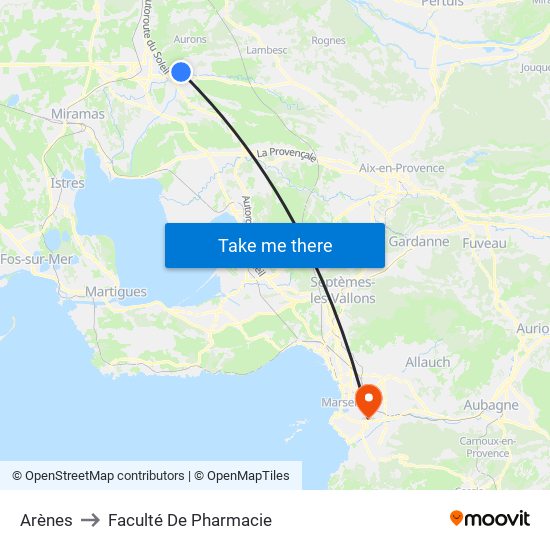 Arènes to Faculté De Pharmacie map