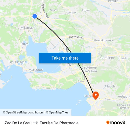 Zac De La Crau to Faculté De Pharmacie map