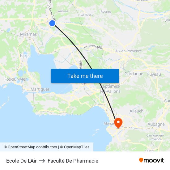 Ecole De L'Air to Faculté De Pharmacie map