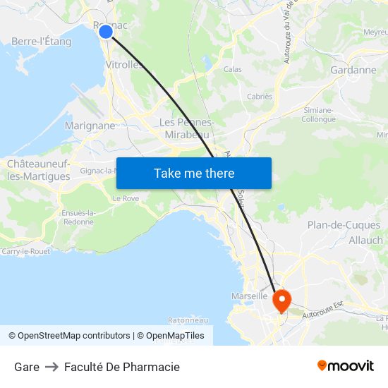 Gare to Faculté De Pharmacie map