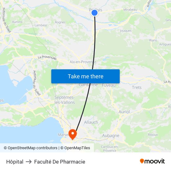 Hôpital to Faculté De Pharmacie map