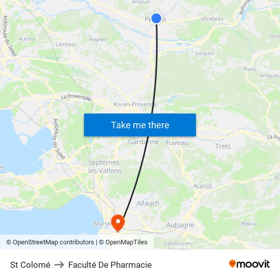 St Colomé to Faculté De Pharmacie map