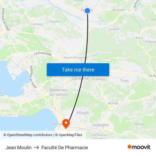 Jean Moulin to Faculté De Pharmacie map