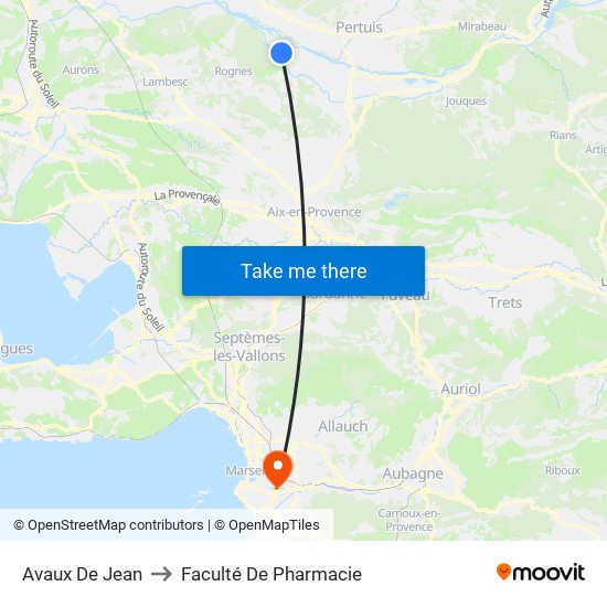 Avaux De Jean to Faculté De Pharmacie map