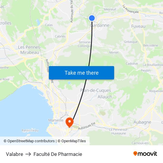 Valabre to Faculté De Pharmacie map