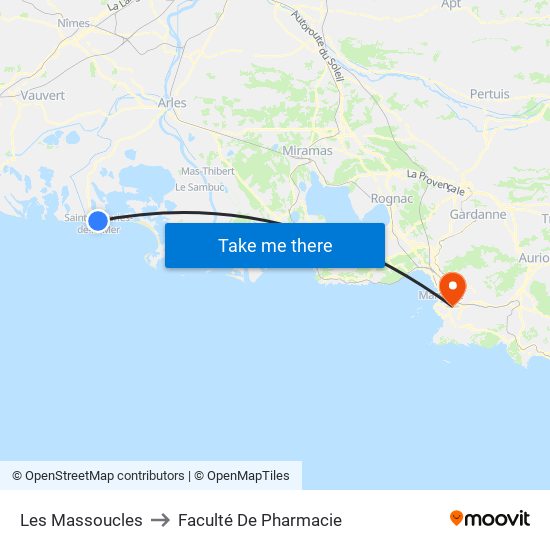 Les Massoucles to Faculté De Pharmacie map