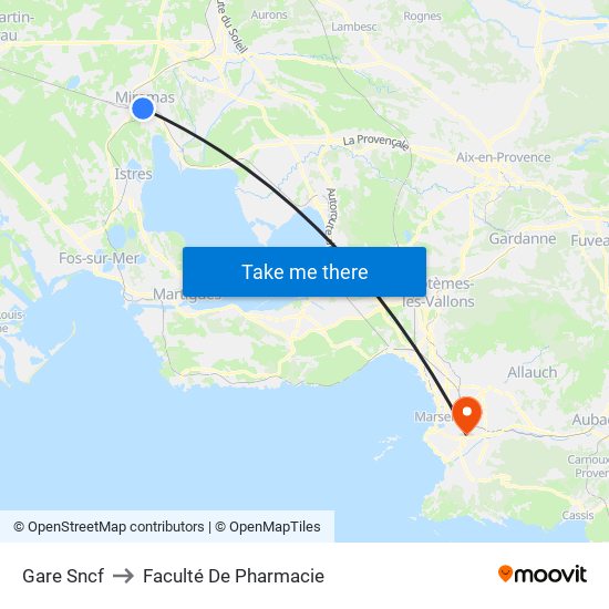 Gare Sncf to Faculté De Pharmacie map