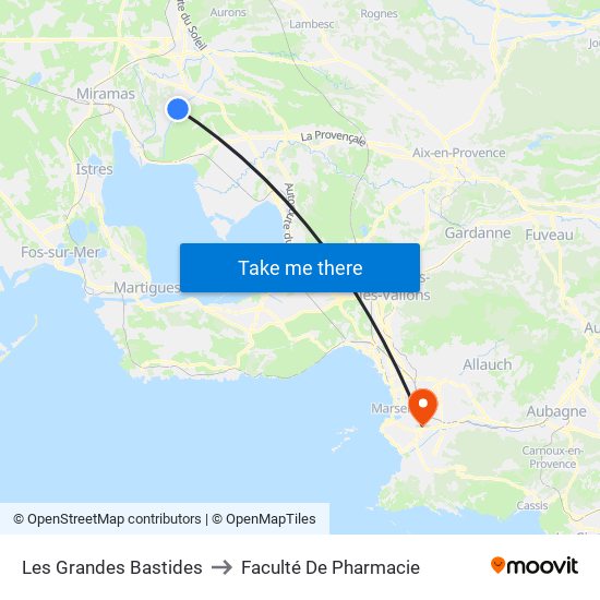 Les Grandes Bastides to Faculté De Pharmacie map