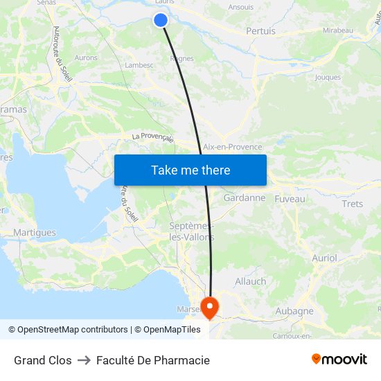 Grand Clos to Faculté De Pharmacie map