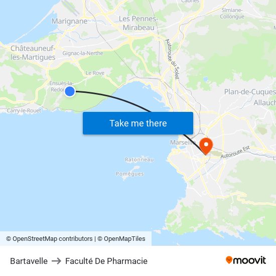 Bartavelle to Faculté De Pharmacie map