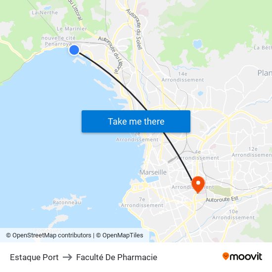 Estaque Port to Faculté De Pharmacie map