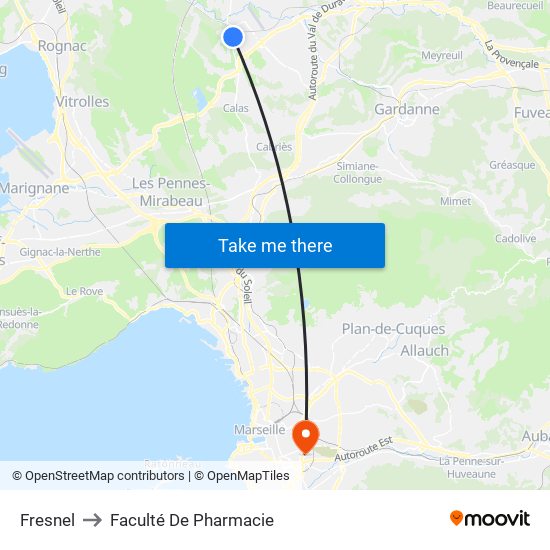 Fresnel to Faculté De Pharmacie map