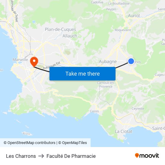 Les Charrons to Faculté De Pharmacie map