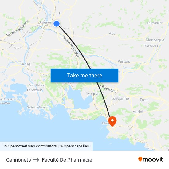 Cannonets to Faculté De Pharmacie map