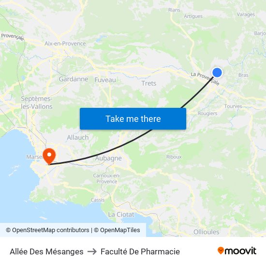 Allée Des Mésanges to Faculté De Pharmacie map