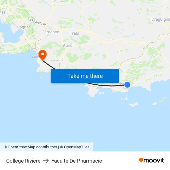 College Riviere to Faculté De Pharmacie map