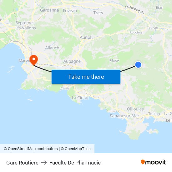 Gare Routiere to Faculté De Pharmacie map