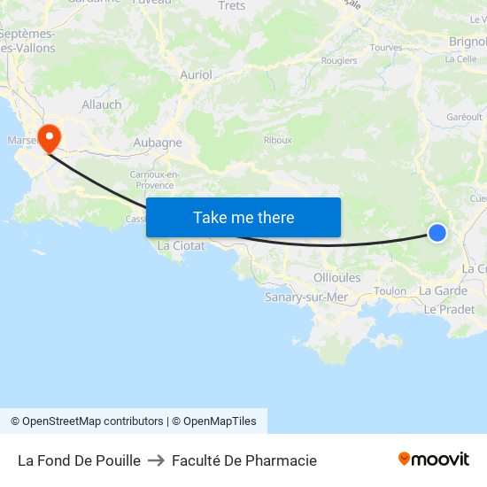 La Fond De Pouille to Faculté De Pharmacie map