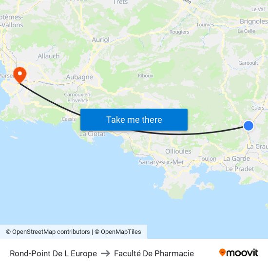 Rond-Point De L Europe to Faculté De Pharmacie map