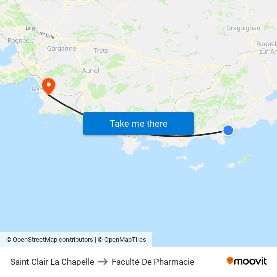 Saint Clair La Chapelle to Faculté De Pharmacie map