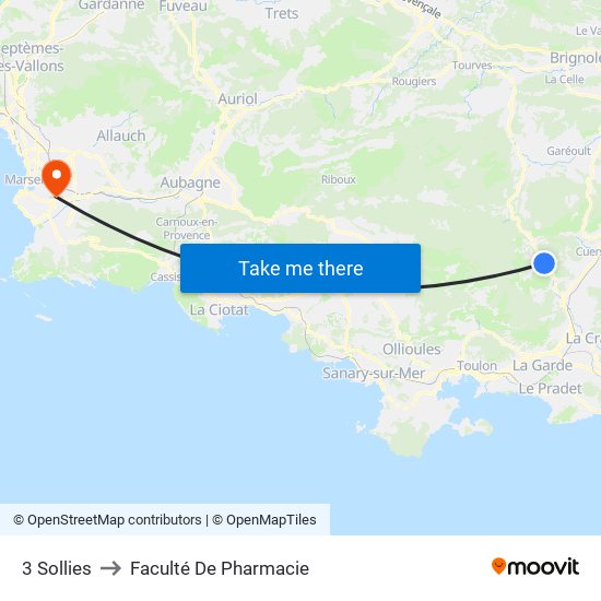 3 Sollies to Faculté De Pharmacie map