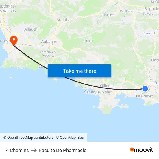 4 Chemins to Faculté De Pharmacie map