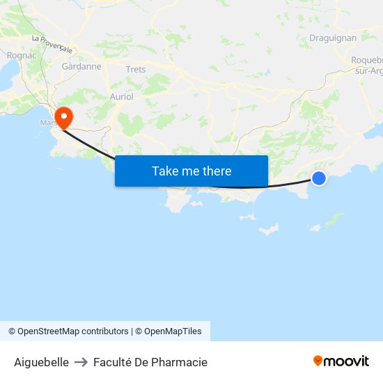 Aiguebelle to Faculté De Pharmacie map