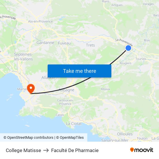 College Matisse to Faculté De Pharmacie map