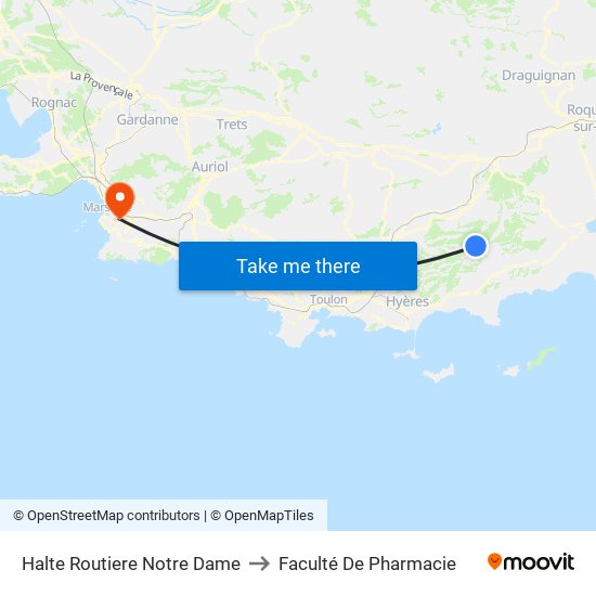 Halte Routiere Notre Dame to Faculté De Pharmacie map