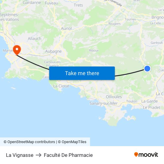 La Vignasse to Faculté De Pharmacie map