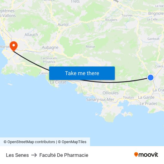 Les Senes to Faculté De Pharmacie map