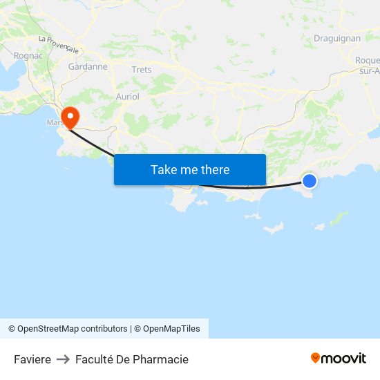 Faviere to Faculté De Pharmacie map