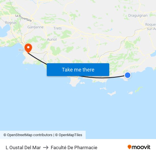 L Oustal Del Mar to Faculté De Pharmacie map
