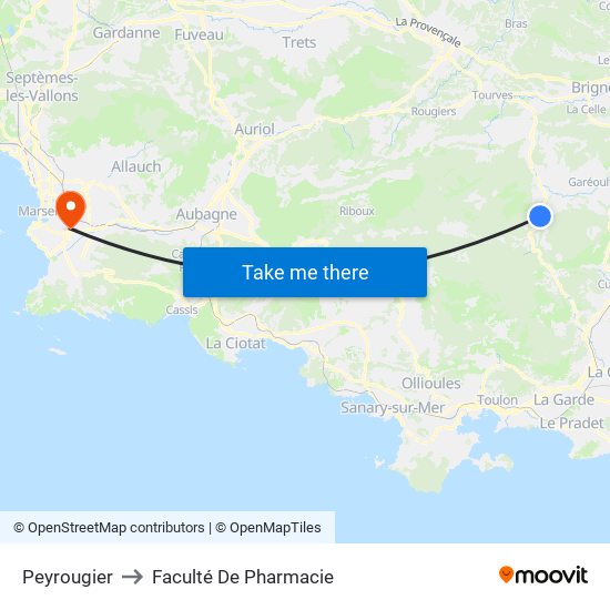 Peyrougier to Faculté De Pharmacie map