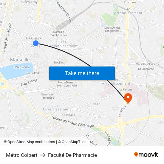 Métro Colbert to Faculté De Pharmacie map
