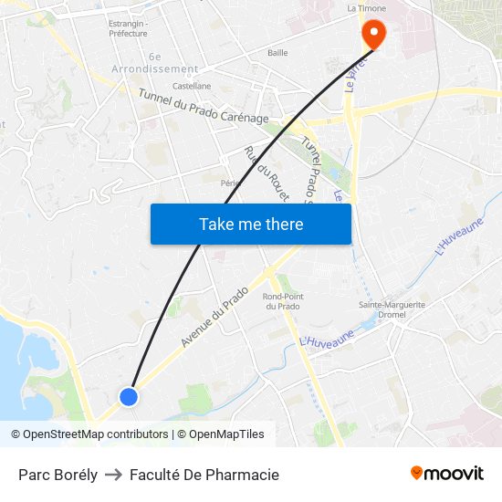 Parc Borély to Faculté De Pharmacie map