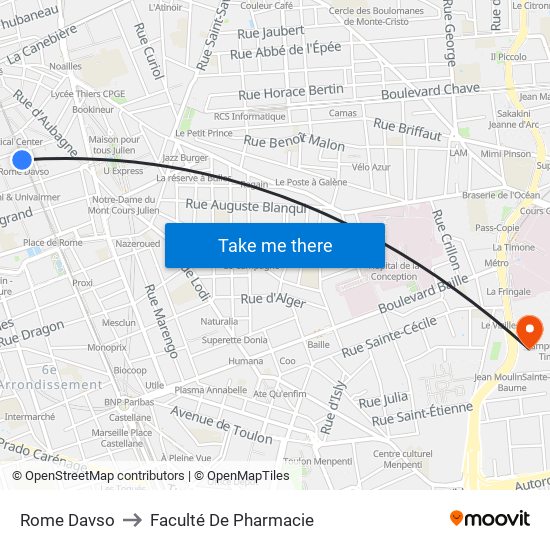 Rome Davso to Faculté De Pharmacie map