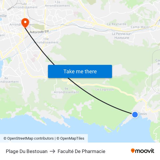 Plage Du Bestouan to Faculté De Pharmacie map