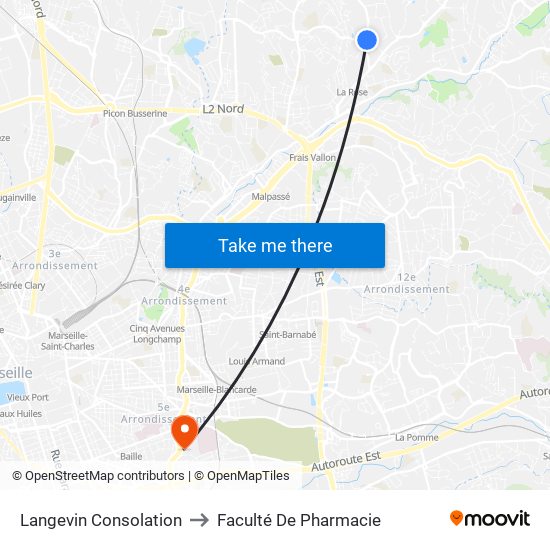 Langevin Consolation to Faculté De Pharmacie map