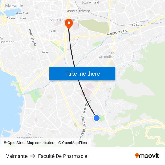 Valmante to Faculté De Pharmacie map