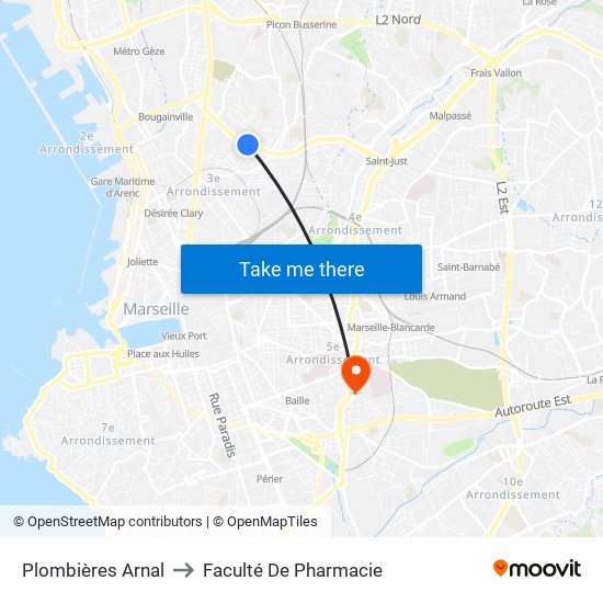 Plombières Arnal to Faculté De Pharmacie map