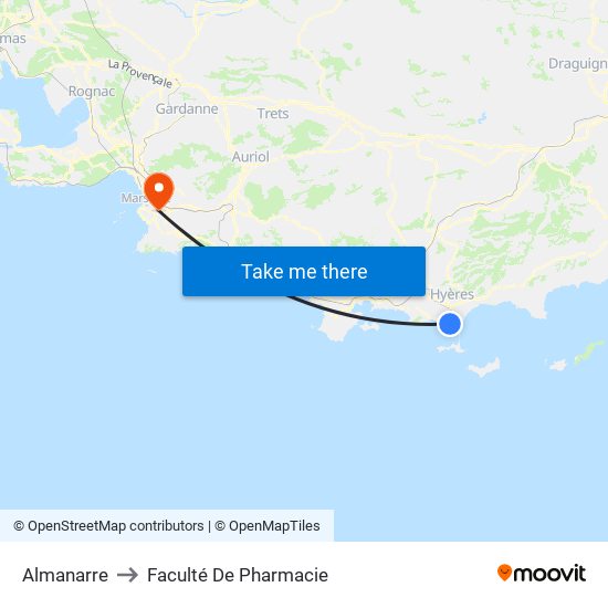 Almanarre to Faculté De Pharmacie map