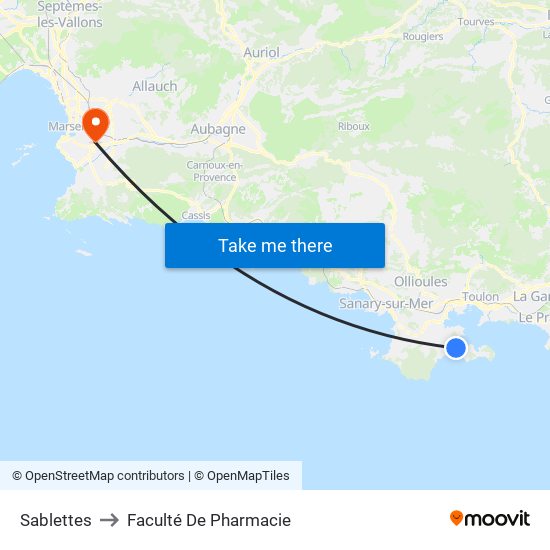 Sablettes to Faculté De Pharmacie map