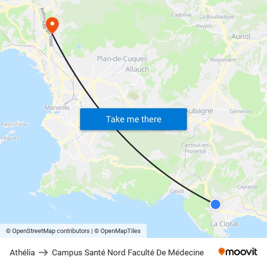 Athélia to Campus Santé Nord Faculté De Médecine map